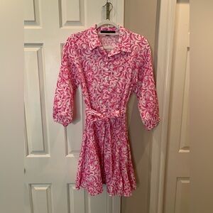 Cynthia Steffe Pink and White Swirl Dress 
Size Medium